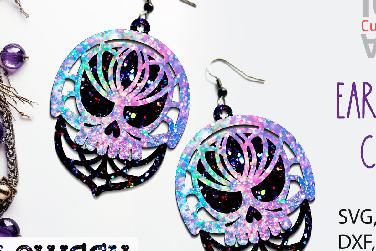 Σετ των 3 Intra απο ξύλο plywood 3mm-4mm πάχος 3D Ξύλινα κοσμήματα κρανίου αποκριάτικων σκουλαρίκια Δίασταση 3x3 cm INTRAFABR-76937707