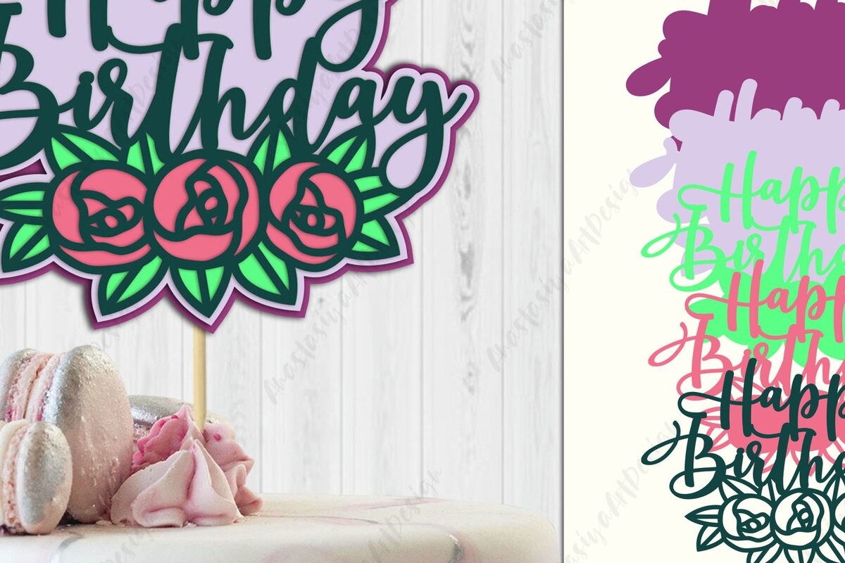 Intra απο ξύλο plywood 3mm-4mm πάχος 3D Χρόνια Πολλά, με στρώσεις τούρτας Δίασταση 15x15 cm INTRAFABR-35211180