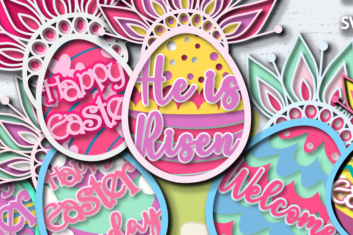 Σετ των 2 Intra απο ξύλο plywood 3mm-4mm πάχος Τρισδιάστατη με μεγάλη δέσμη για χαρούμενο Πάσχα Δίασταση 15x15 cm INTRAFABR-25571801