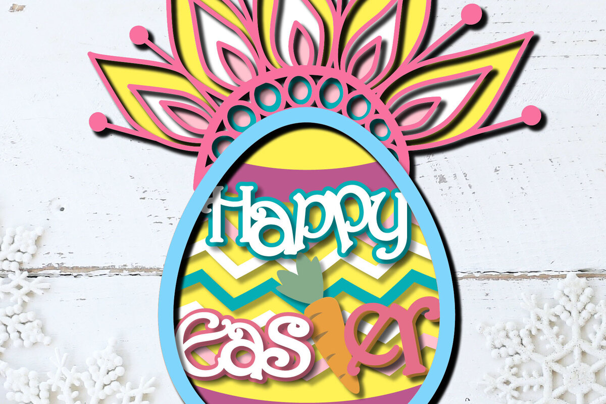 Intra απο ξύλο plywood 3mm-4mm πάχος Τρισδιάστατη με αυγά Mandala για το Πάσχα Δίασταση 30x30 cm INTRAFABR-25550297