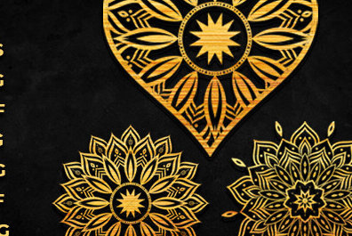 Intra απο ξύλο plywood 3mm-4mm πάχος κοπής με λέιζερ 3D Heart Mandala Δίασταση 30x30 cm INTRAFABR-89461798