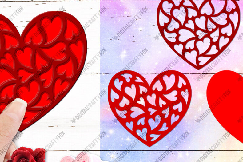 Intra απο ξύλο plywood 3mm-4mm πάχος 3D Heart Paper Cut , Valentine Heart Δίασταση 3600x3600 cm INTRAFABR-88454011