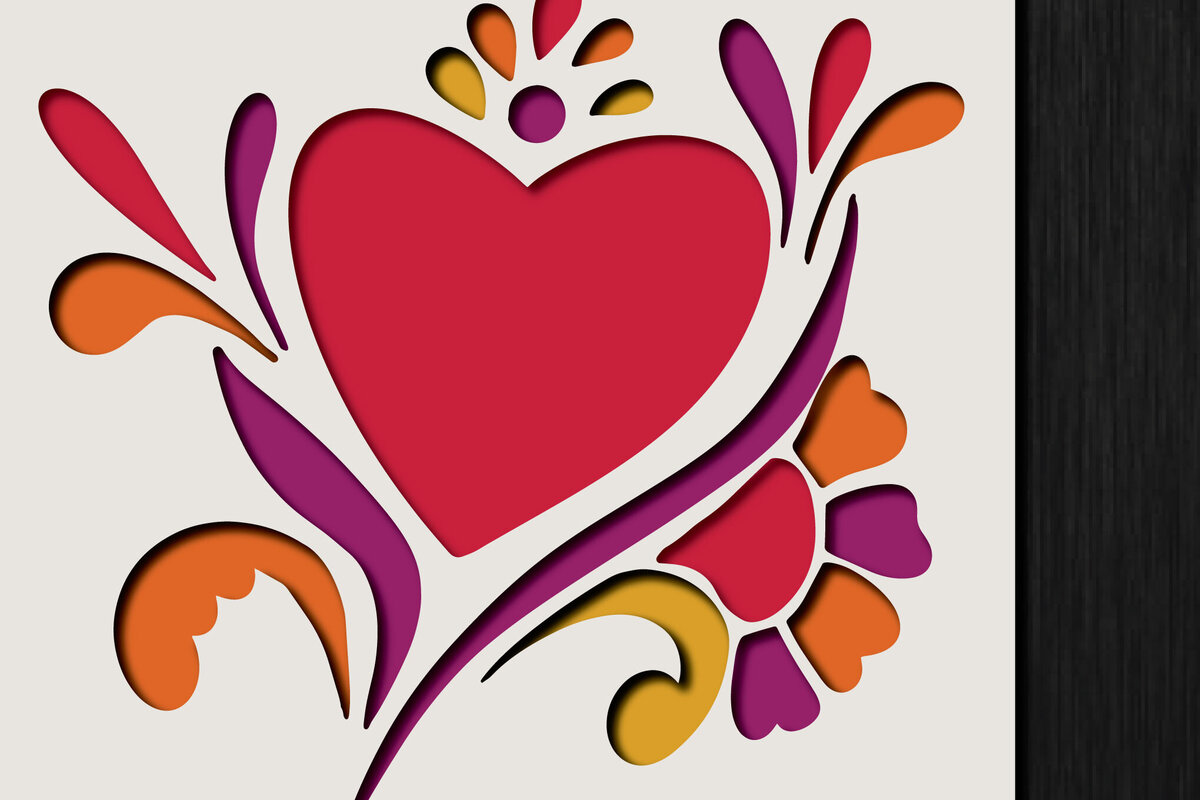 Σετ των 2 Intra απο ξύλο plywood 3mm-4mm πάχος αποκοπής 3D Heart Shadow Box Δίασταση 25x25 cm INTRAFABR-118420679