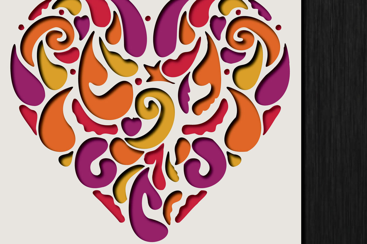 Σετ των 2 Intra απο ξύλο plywood 3mm-4mm πάχος αποκοπής 3D Heart Shadow Box Δίασταση 25x25 cm INTRAFABR-118421193