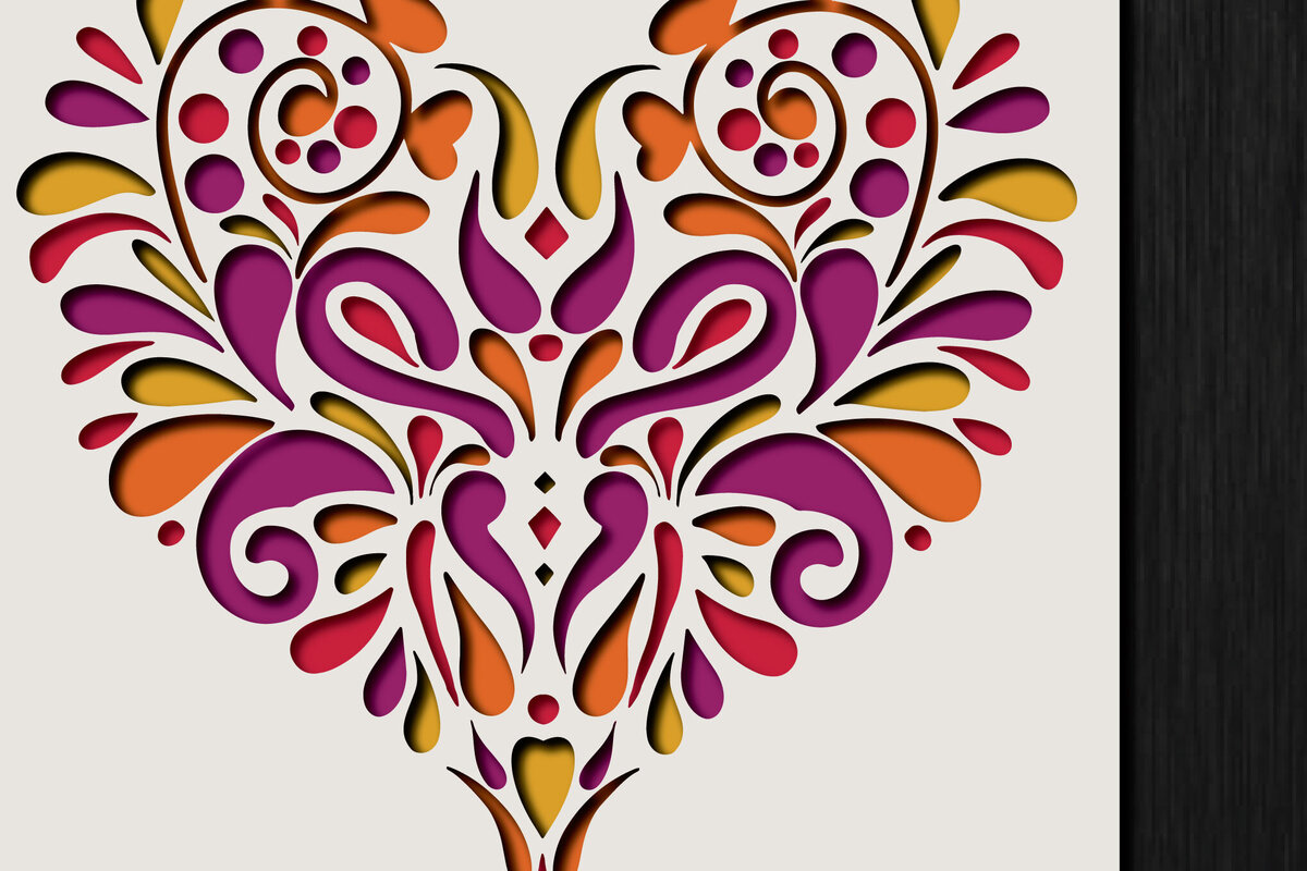 Σετ των 2 Intra απο ξύλο plywood 3mm-4mm πάχος αποκοπής 3D Heart Shadow Box Δίασταση 25x25 cm INTRAFABR-118421652