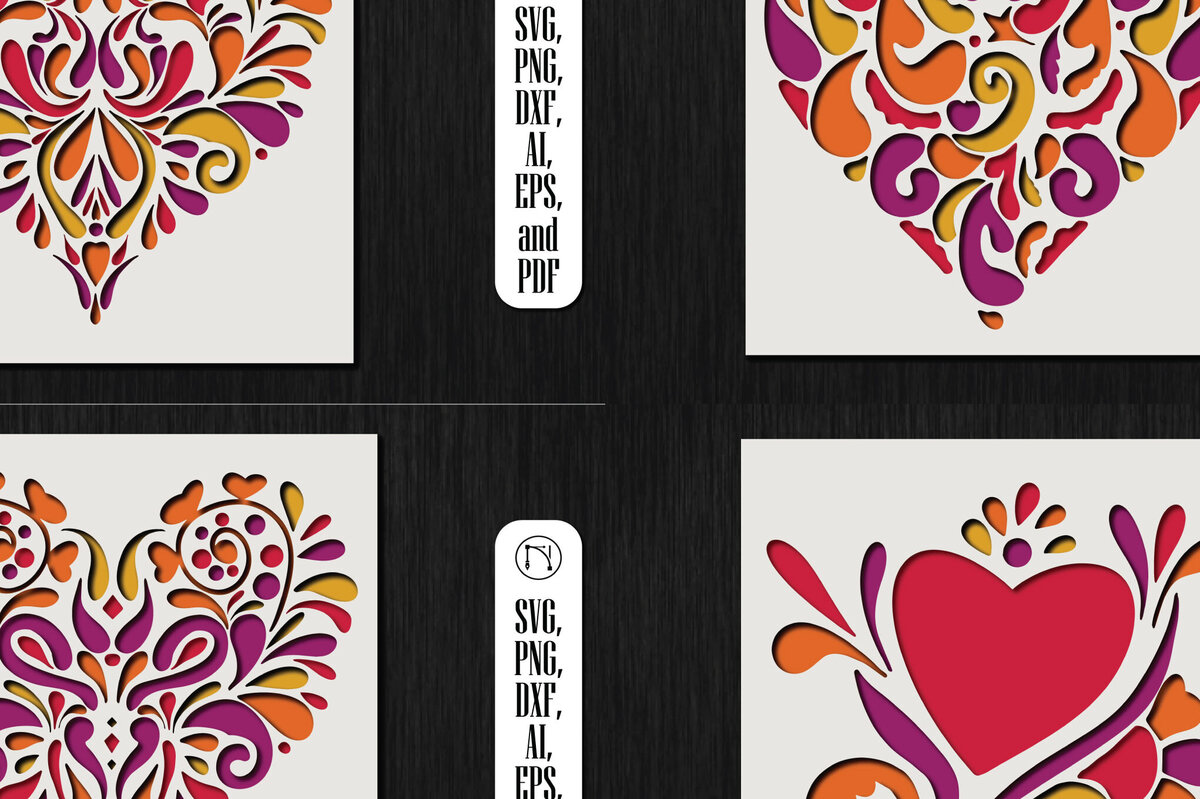 Σετ των 3 Intra απο ξύλο plywood 3mm-4mm πάχος αρχείου αποκοπής 3D Heart Shadow Box Δίασταση 25x25 cm INTRAFABR-118421842