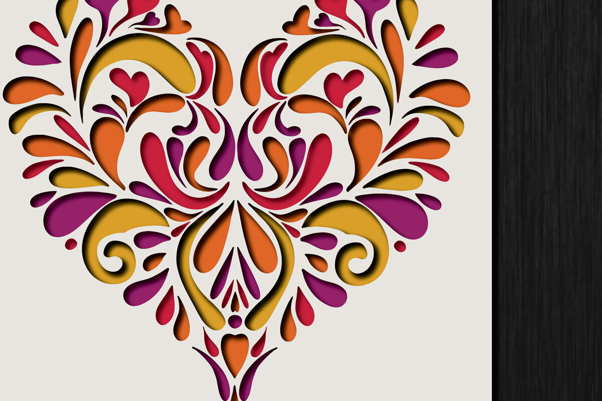 Σετ των 3 Intra απο ξύλο plywood 3mm-4mm πάχος αποκοπής 3D Heart Shadow Box Δίασταση 25x25 cm INTRAFABR-118420345