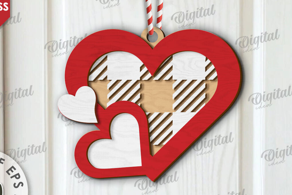 Intra απο ξύλο plywood 3mm-4mm πάχος τρισδιάστατη πινακίδα πόρτας σε σχήμα καρδιάς Δίασταση 15x15 cm INTRAFABR-111673110