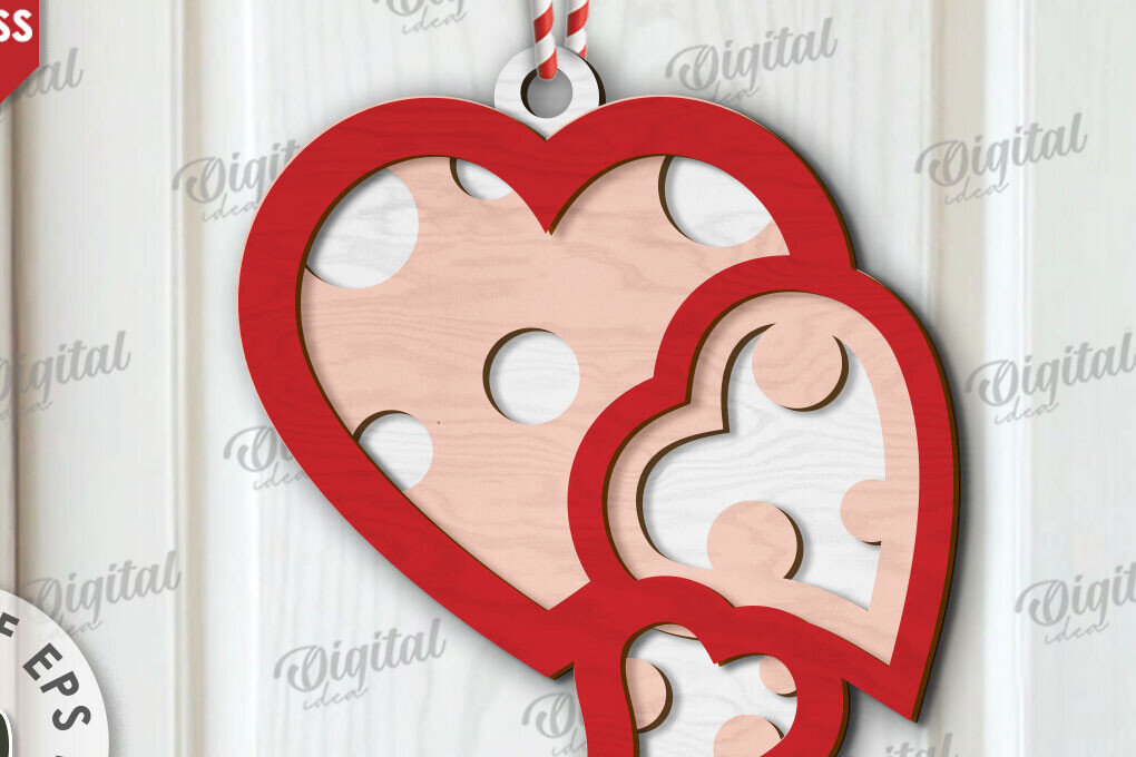 Intra απο ξύλο plywood 3mm-4mm πάχος τρισδιάστατη πινακίδα πόρτας σε σχήμα καρδιάς Δίασταση 15x15 cm INTRAFABR-111673178