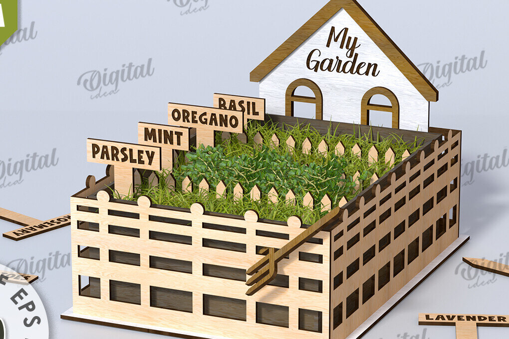 Intra απο ξύλο plywood 3mm-4mm πάχος Τρισδιάστατη στον κήπο του σπιτιού. Plant Pot Δίασταση 30x20 cm INTRAFABR-117413086