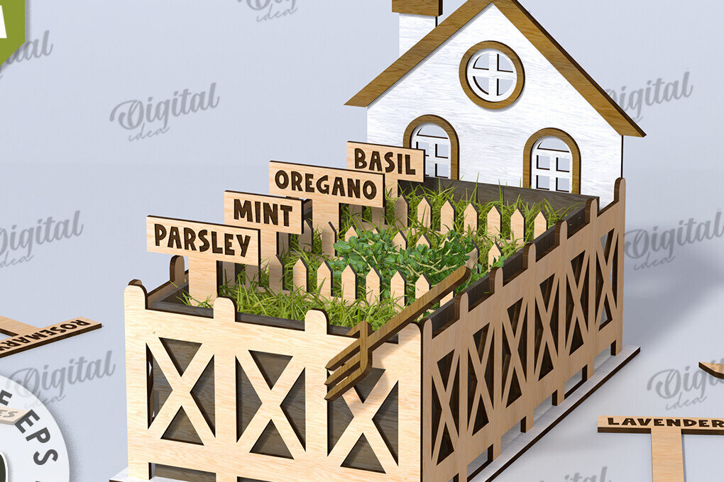 Intra απο ξύλο plywood 3mm-4mm πάχος Τρισδιάστατη στον κήπο του σπιτιού. Plant Pot Δίασταση 30x20 cm INTRAFABR-117412490