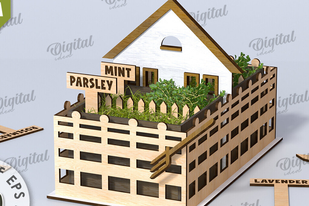 Intra απο ξύλο plywood 3mm-4mm πάχος Τρισδιάστατη στον κήπο του σπιτιού. Plant Pot Δίασταση 30x20 cm INTRAFABR-117412530