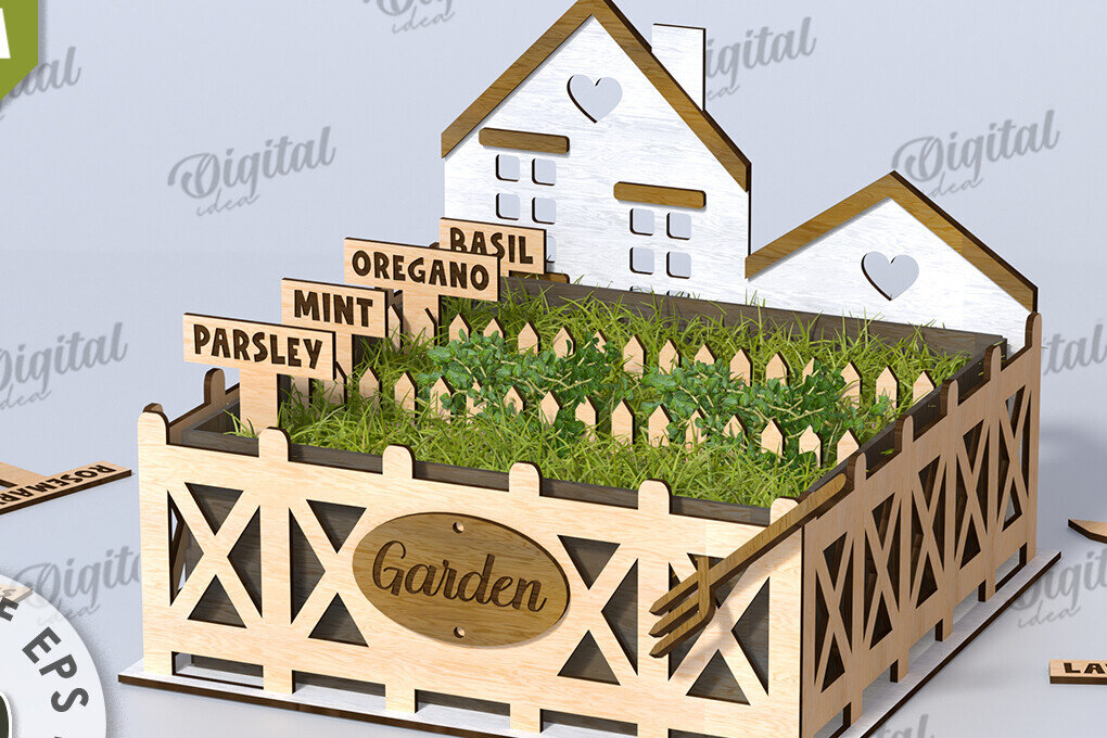 Intra απο ξύλο plywood 3mm-4mm πάχος Τρισδιάστατη στον κήπο του σπιτιού. Plant Pot Δίασταση 30x20 cm INTRAFABR-117412604