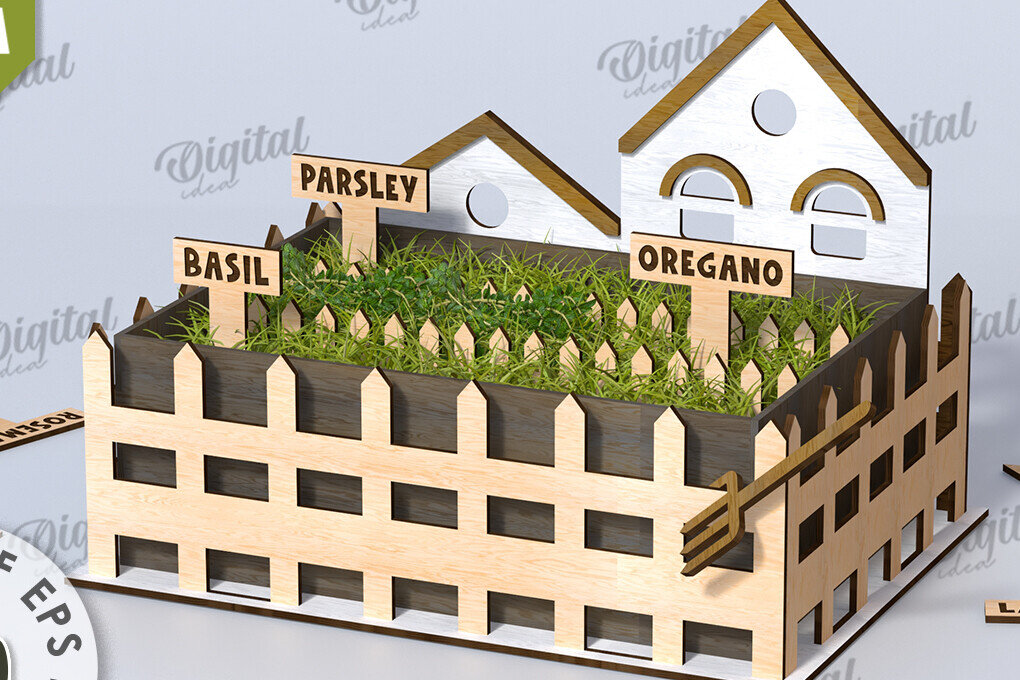 Intra απο ξύλο plywood 3mm-4mm πάχος Τρισδιάστατη στον κήπο του σπιτιού. Plant Pot Δίασταση 30x20 cm INTRAFABR-117412743