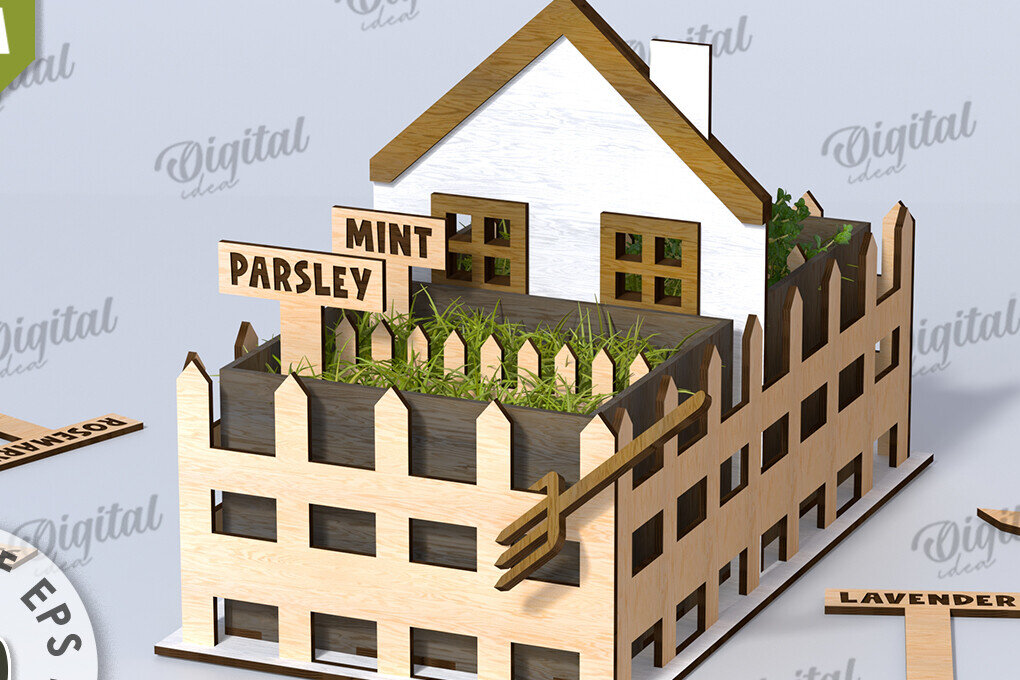 Intra απο ξύλο plywood 3mm-4mm πάχος Τρισδιάστατη στον κήπο του σπιτιού. Plant Pot Δίασταση 30x20 cm INTRAFABR-117412885