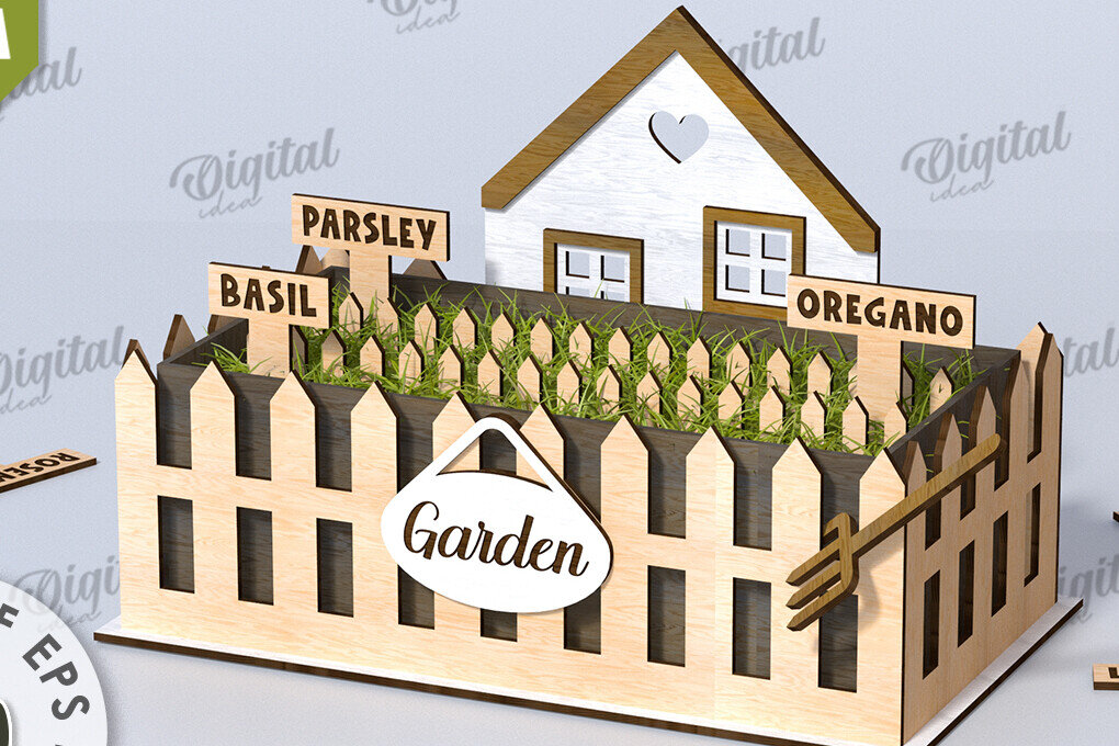 Intra απο ξύλο plywood 3mm-4mm πάχος Τρισδιάστατη στον κήπο του σπιτιού. Plant Pot Δίασταση 30x20 cm INTRAFABR-117412323