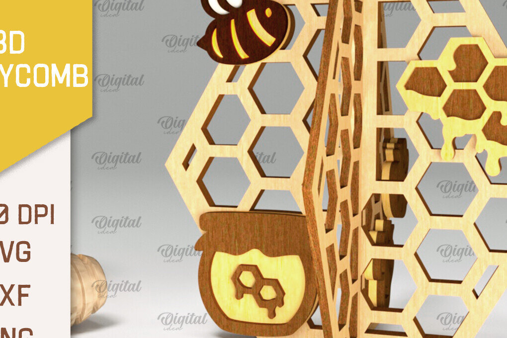 Intra απο ξύλο plywood 3mm-4mm πάχος Τρισδιάστατη με κηρήθρα. Honeycomb Δίασταση 30x20 cm INTRAFABR-100406508