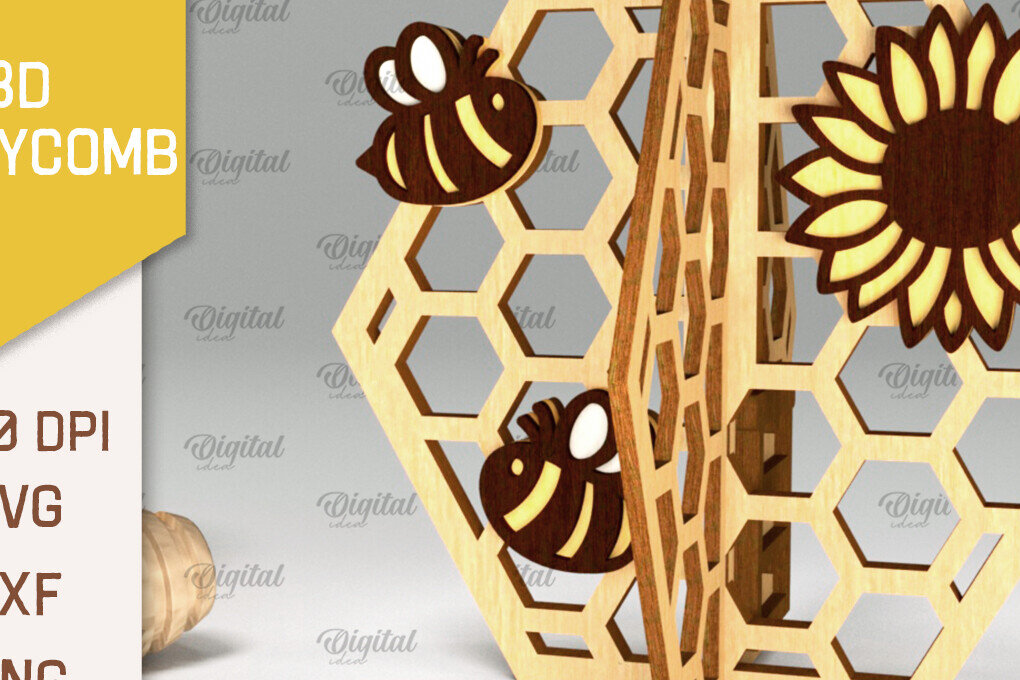 Intra απο ξύλο plywood 3mm-4mm πάχος Τρισδιάστατη με κηρήθρα. Honeycomb Δίασταση 30x20 cm INTRAFABR-100406612