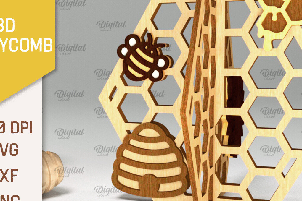 Intra απο ξύλο plywood 3mm-4mm πάχος Τρισδιάστατη με κηρήθρα. Honeycomb Δίασταση 30x20 cm INTRAFABR-100406639