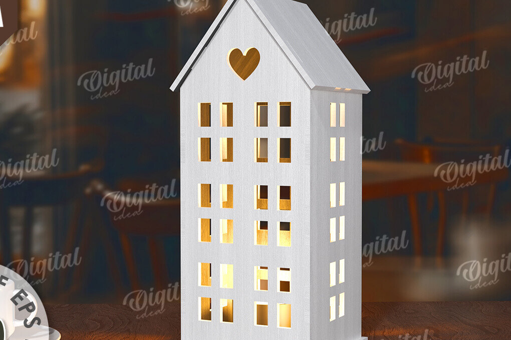 Intra απο ξύλο plywood 3mm-4mm πάχος Τρισδιάστατη σπιτιού. Διακόσμηση σπιτιού Δίασταση 30x20 cm INTRAFABR-117260213