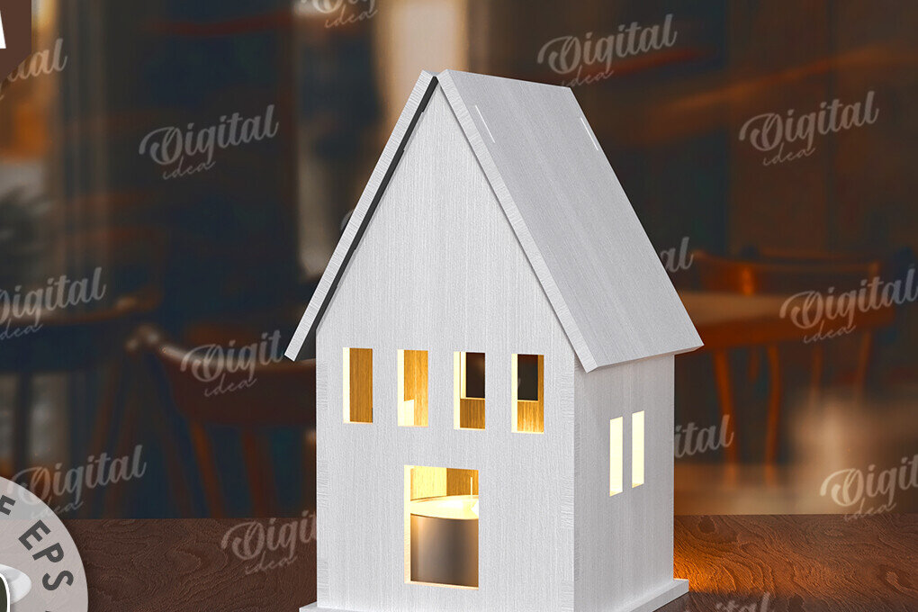 Intra απο ξύλο plywood 3mm-4mm πάχος Τρισδιάστατη σπιτιού. Διακόσμηση σπιτιού Δίασταση 30x20 cm INTRAFABR-117260308