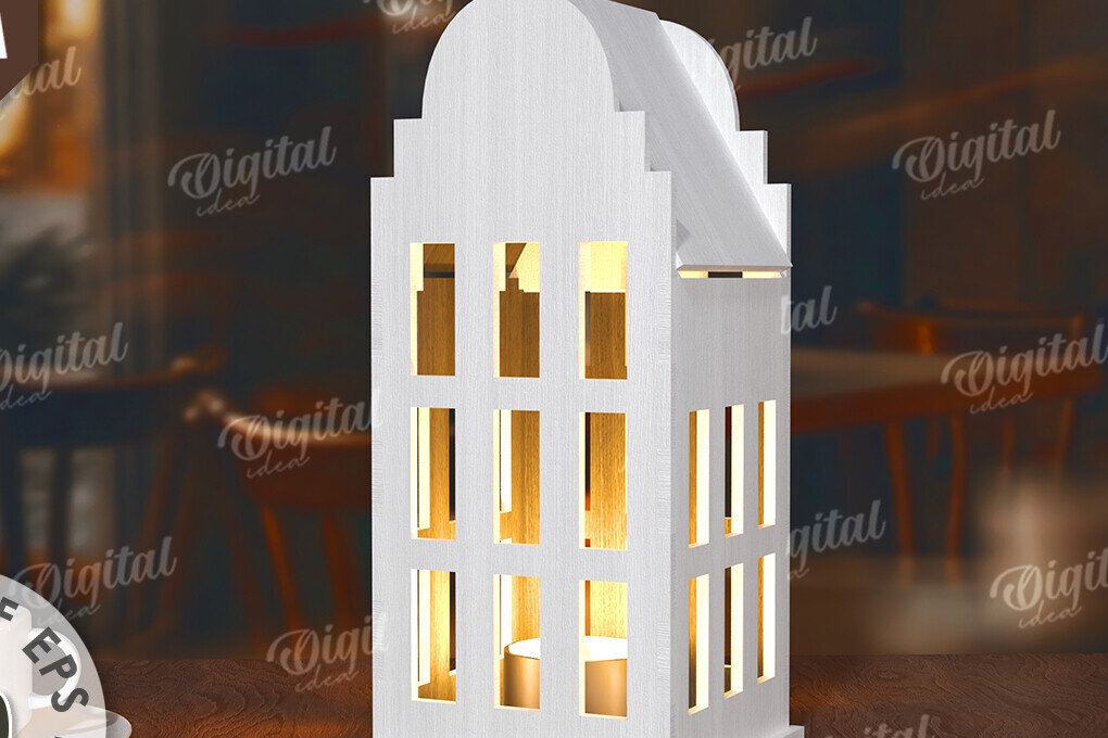 Intra απο ξύλο plywood 3mm-4mm πάχος Τρισδιάστατη σπιτιού. Διακόσμηση σπιτιού Δίασταση 30x20 cm INTRAFABR-117260917