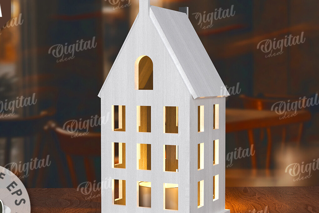 Intra απο ξύλο plywood 3mm-4mm πάχος Τρισδιάστατη σπιτιού. Διακόσμηση σπιτιού Δίασταση 30x20 cm INTRAFABR-117259742