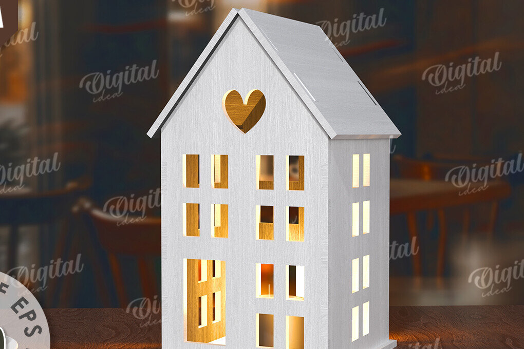 Intra απο ξύλο plywood 3mm-4mm πάχος Τρισδιάστατη σπιτιού. Διακόσμηση σπιτιού Δίασταση 30x20 cm INTRAFABR-117259927