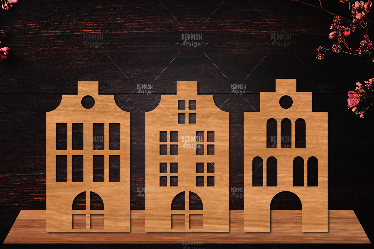 Σετ των 2 Intra απο ξύλο plywood 3mm-4mm πάχος Τρισδιάστατη βάση κοπής με λέιζερ σπιτιού Διακόσμηση σπιτιού Δίασταση 15x15 cm INTRAFABR-122870191