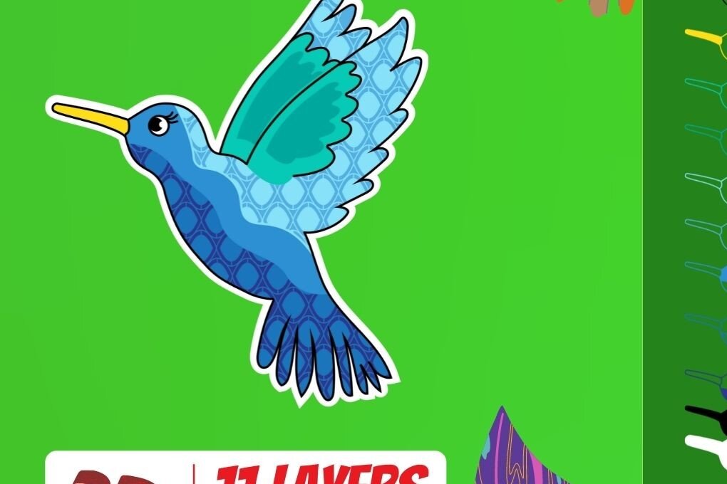 Intra απο ξύλο plywood 3mm-4mm πάχος 3D Hummingbird Cut Δίασταση 30x20 cm INTRAFABR-17648426