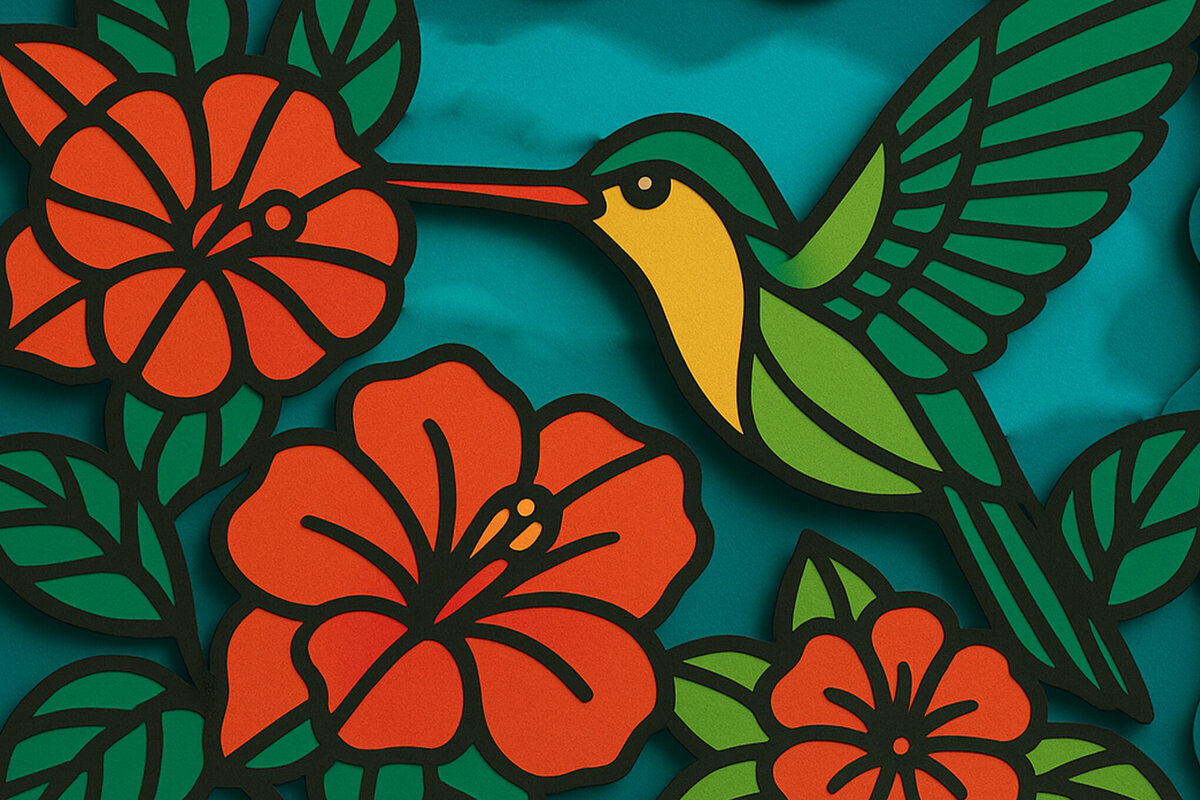 Σετ των 3 Intra απο ξύλο plywood 3mm-4mm πάχος αποκοπής 3D Hummingbirds Shadow Box Δίασταση 4x4 cm INTRAFABR-123679579