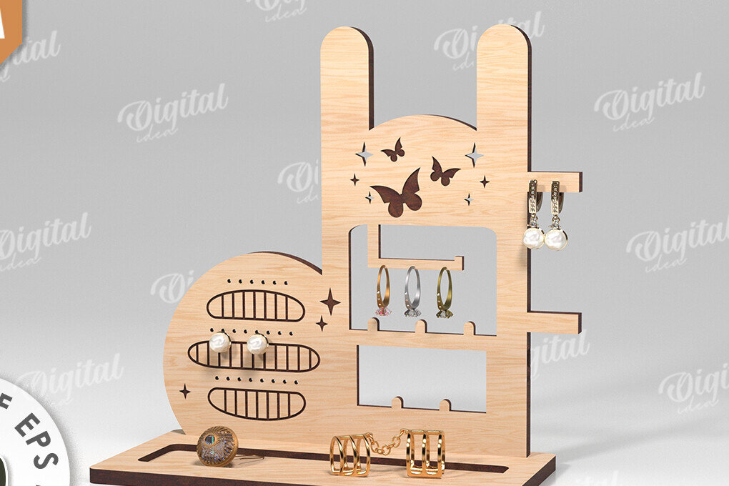 Intra απο ξύλο plywood 3mm-4mm πάχος Τρισδιάστατη οργάνωση κοσμημάτων με λέιζερ Δίασταση 30x20 cm INTRAFABR-117701975