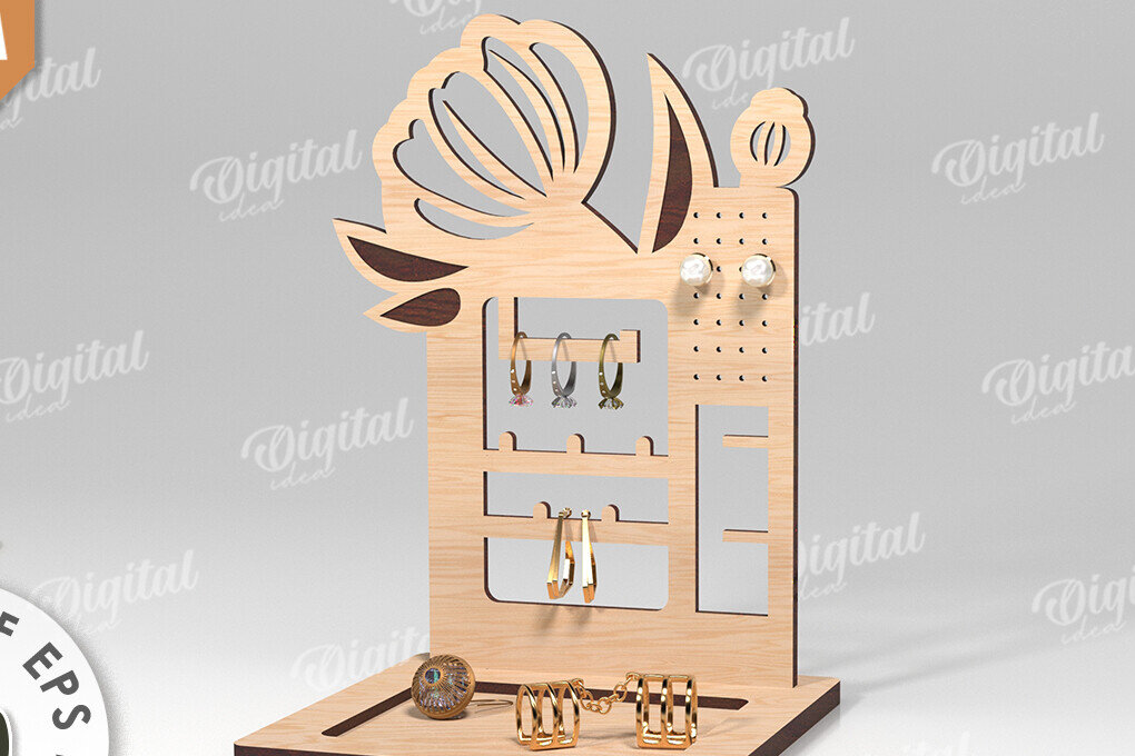 Intra απο ξύλο plywood 3mm-4mm πάχος Τρισδιάστατη οργάνωση κοσμημάτων με λέιζερ Δίασταση 30x20 cm INTRAFABR-117703862