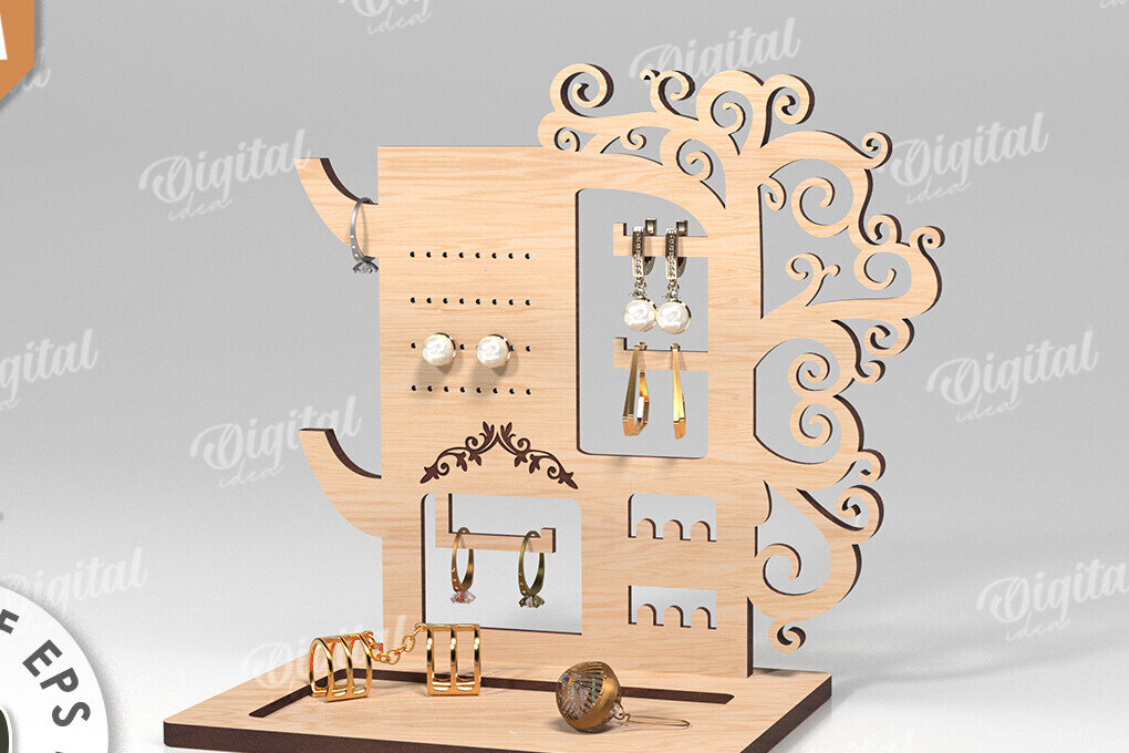 Intra απο ξύλο plywood 3mm-4mm πάχος Τρισδιάστατη οργάνωση κοσμημάτων με λέιζερ Δίασταση 30x20 cm INTRAFABR-117704155