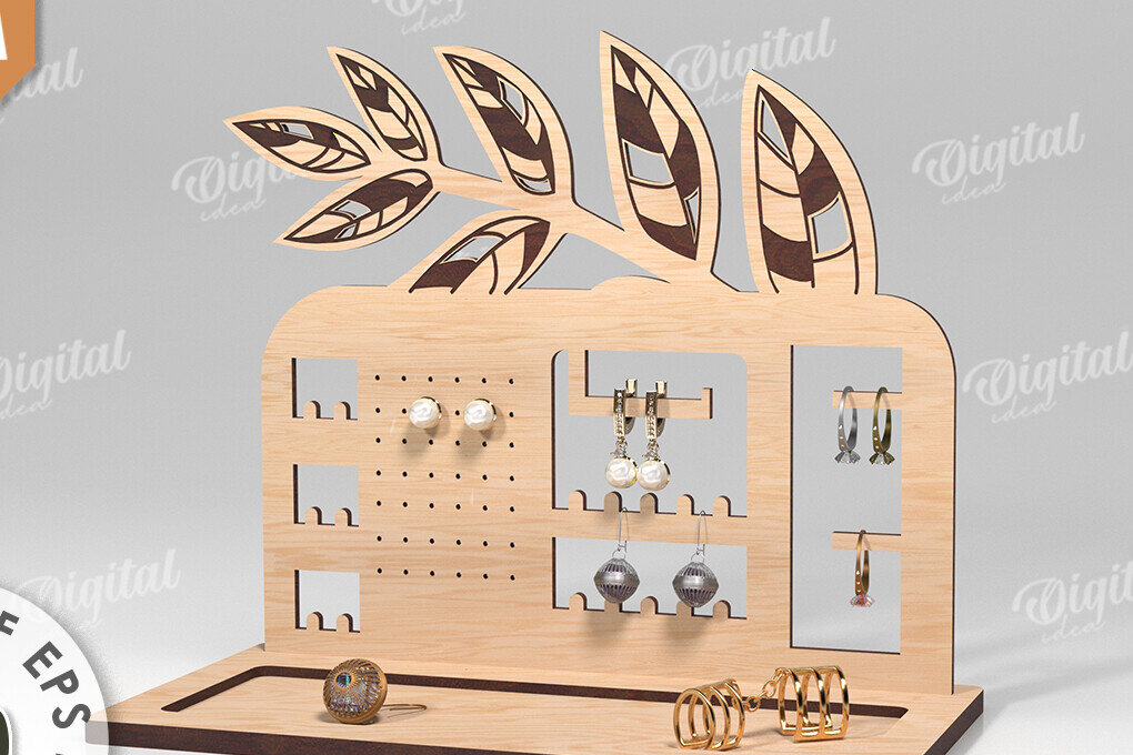 Intra απο ξύλο plywood 3mm-4mm πάχος Τρισδιάστατη οργάνωση κοσμημάτων με λέιζερ Δίασταση 30x20 cm INTRAFABR-117704585