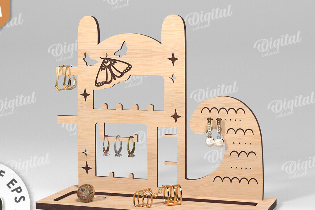 Intra απο ξύλο plywood 3mm-4mm πάχος Τρισδιάστατη οργάνωση κοσμημάτων με λέιζερ Δίασταση 30x20 cm INTRAFABR-117701907