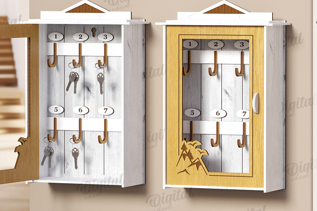 Intra απο ξύλο plywood 3mm-4mm πάχος 3D Key Organizer Box Δίασταση 30x20 cm INTRAFABR-121599385