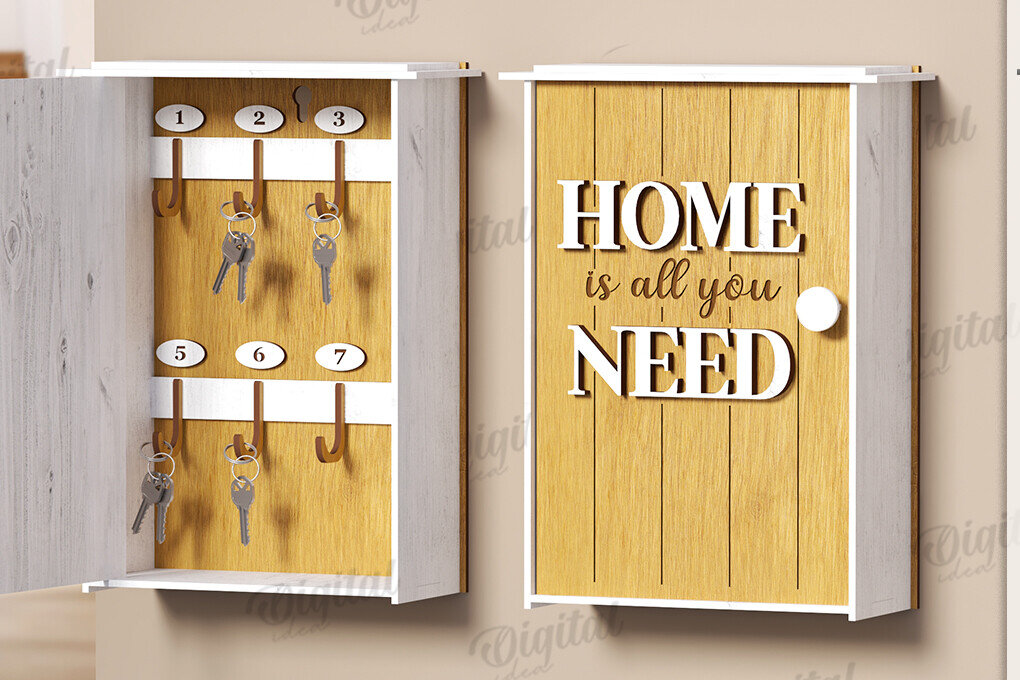 Intra απο ξύλο plywood 3mm-4mm πάχος 3D Key Organizer Box Δίασταση 30x20 cm INTRAFABR-121598732