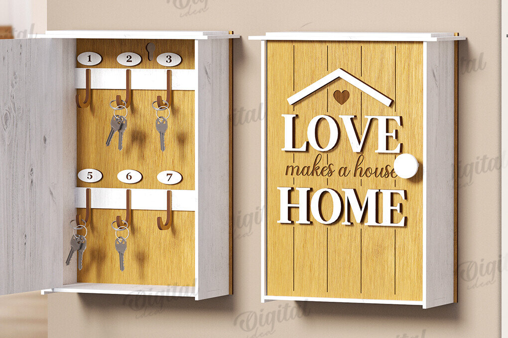 Intra απο ξύλο plywood 3mm-4mm πάχος 3D Key Organizer Box Δίασταση 30x20 cm INTRAFABR-121598873