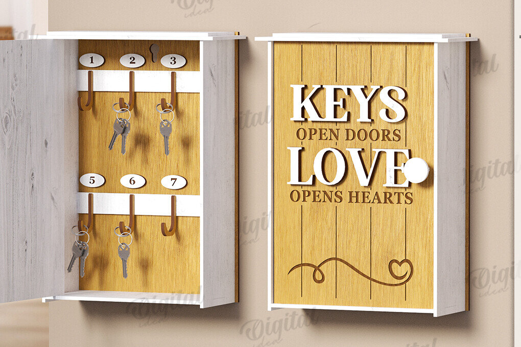 Intra απο ξύλο plywood 3mm-4mm πάχος 3D Key Organizer Box Δίασταση 30x20 cm INTRAFABR-121598951