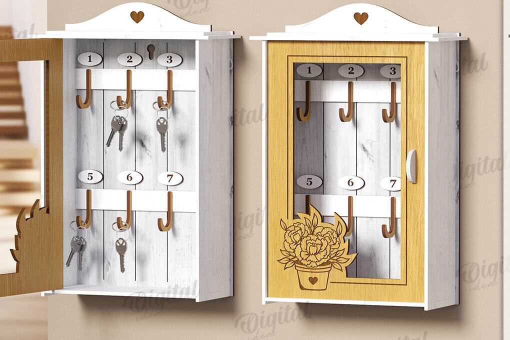 Intra απο ξύλο plywood 3mm-4mm πάχος 3D Key Organizer Box Δίασταση 30x20 cm INTRAFABR-121599261