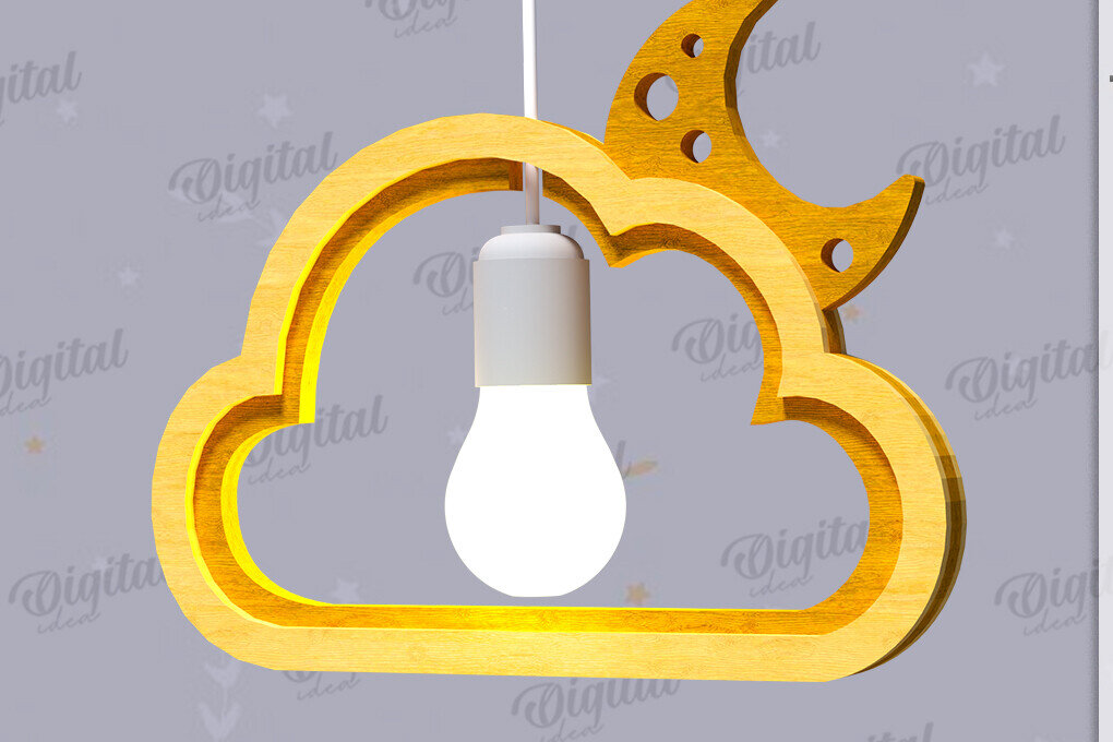 Intra απο ξύλο plywood 3mm-4mm πάχος 3D Kids Hanging Light Shade Cut  Δίασταση 30x20 cm INTRAFABR-119077571