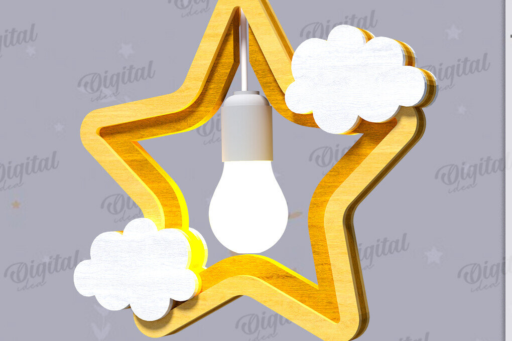 Intra απο ξύλο plywood 3mm-4mm πάχος 3D Kids Hanging Light Shade Cut  Δίασταση 30x20 cm INTRAFABR-119077671