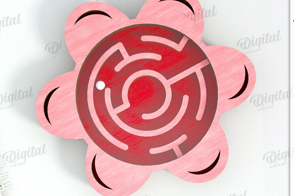 Σετ των 3 Intra απο ξύλο plywood 3mm-4mm πάχος 3D Kids Maze Toy . Λουλούδι Δίασταση 6x6 cm INTRAFABR-121526438