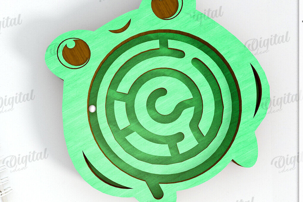 Σετ των 3 Intra απο ξύλο plywood 3mm-4mm πάχος 3D Kids Maze Toy . Frog Δίασταση 6x6 cm INTRAFABR-121527142