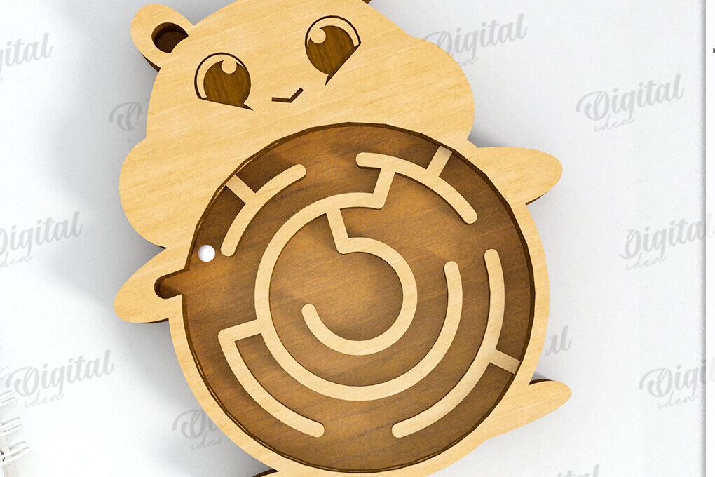 Σετ των 3 Intra απο ξύλο plywood 3mm-4mm πάχος 3D Kids Maze Toy . Χάμστερ Δίασταση 6x6 cm INTRAFABR-121526078