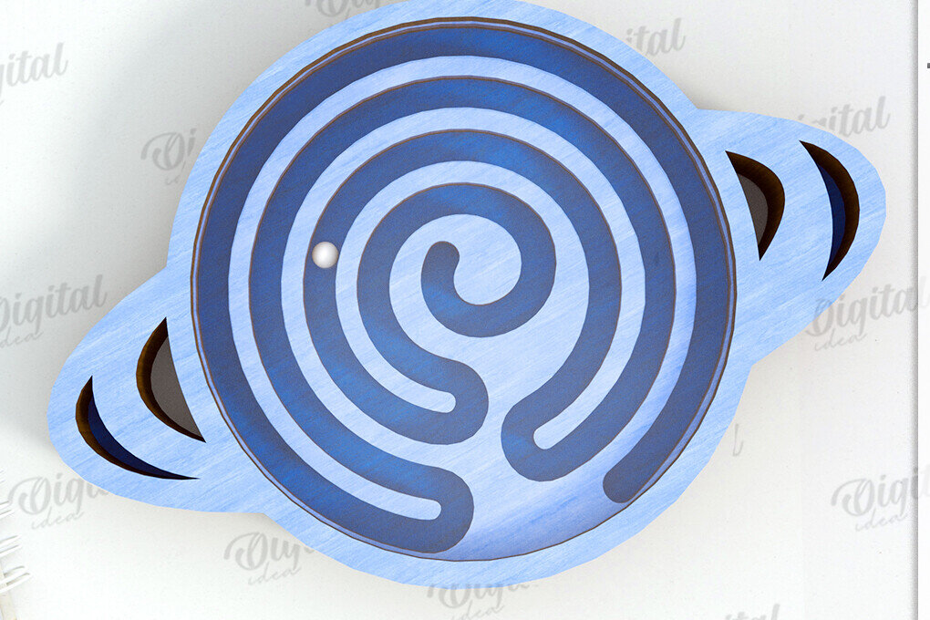 Σετ των 3 Intra απο ξύλο plywood 3mm-4mm πάχος 3D Kids Maze Toy . Planet Δίασταση 6x6 cm INTRAFABR-121526715