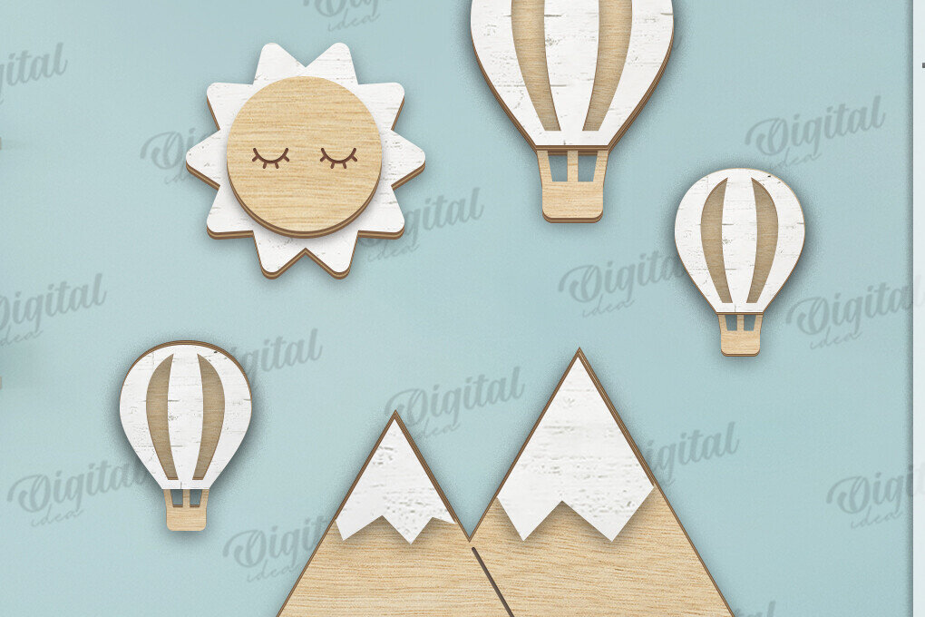 Intra απο ξύλο plywood 3mm-4mm πάχος Τρισδιάστατη διακόσμηση τοίχου παιδικού σταθμού με λέιζερ Δίασταση 30x20 cm INTRAFABR-122453704