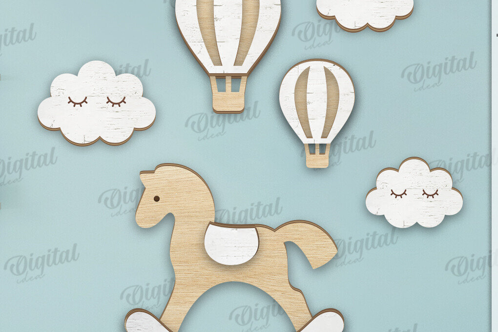 Intra απο ξύλο plywood 3mm-4mm πάχος Τρισδιάστατη διακόσμηση τοίχου παιδικού σταθμού με λέιζερ Δίασταση 30x20 cm INTRAFABR-122453969