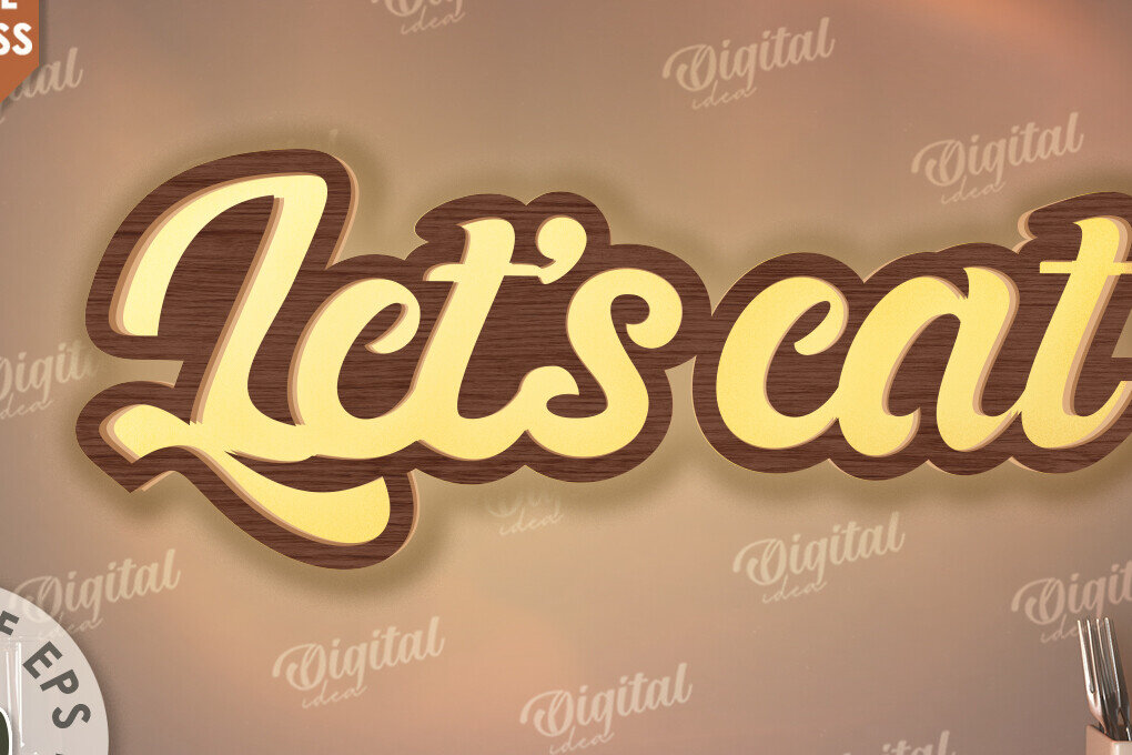 Intra απο ξύλο plywood 3mm-4mm πάχος 3D Κουζίνα Led Light Sign Cut  Δίασταση 30x20 cm INTRAFABR-117472297